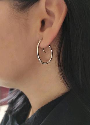 Серебряные серьги в стиле минимализм, модерн , 925