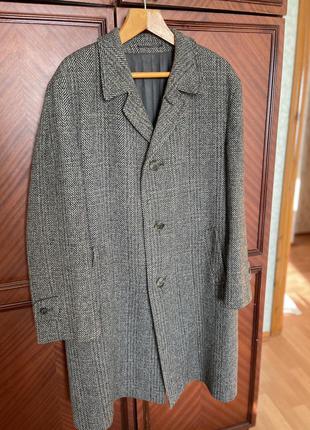 Чоловіче твідове сіре пальто в клітинку 54 розмір.1 фото