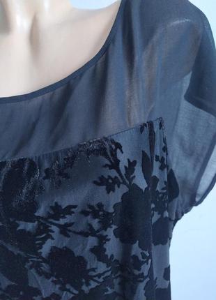 Блуза из панбархата в цветы, батал, большой размер*4 фото