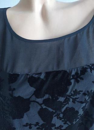 Блуза из панбархата в цветы, батал, большой размер*5 фото