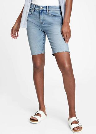 Женские джинсовые шорты gap с высокой посадкой1 фото