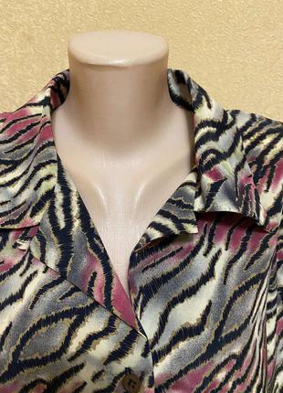 Блуза в анималистический принт зебра бренд leslie fay haberdashbery3 фото