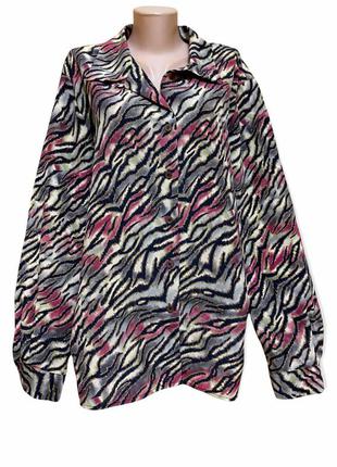 Блуза в анималистический принт зебра бренд leslie fay haberdashbery