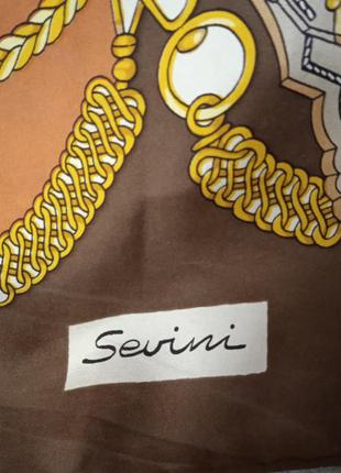 Платок брендовый винтаж винтажный шелк шелковый подписной бренд sevini2 фото