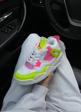 Nike air jordan 4 retro 'lemon venom' жіночі кросівки найк аїр джордан3 фото