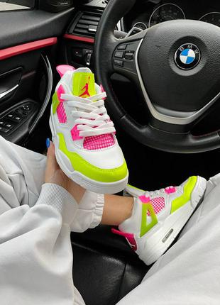 Nike air jordan 4 retro 'lemon venom' жіночі кросівки найк аїр джордан5 фото