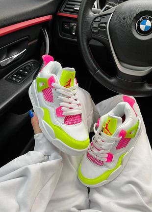 Nike air jordan 4 retro 'lemon venom' жіночі кросівки найк аїр джордан6 фото