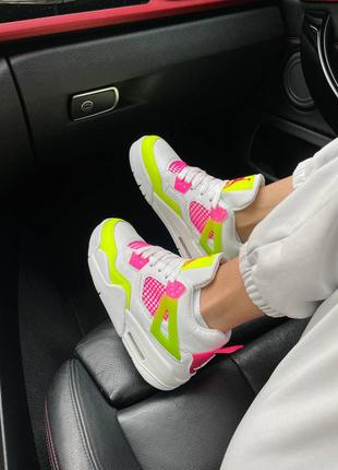 Nike air jordan 4 retro 'lemon venom' жіночі кросівки найк аїр джордан4 фото