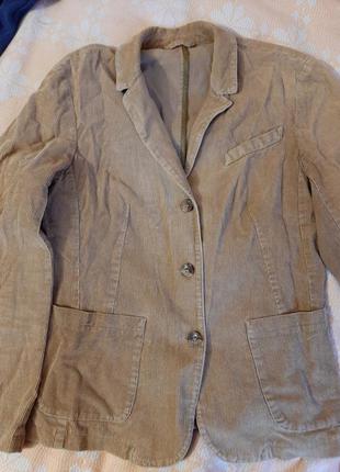 Вельветовий піддак жакет пиджак вельвет база беж бежевий коричневий