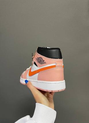 Nike air jordan 1 retro «pink/orange» женские кроссовки найк аир джордан4 фото