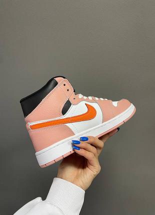 Nike air jordan 1 retro «pink/orange» женские кроссовки найк аир джордан8 фото