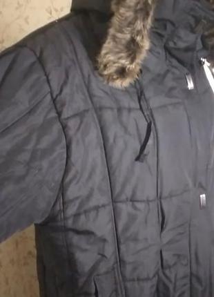 Пуховик большой тёплый чёрный пальто б/у7 фото
