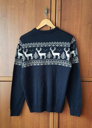 Чоловічий святковий новорічний светр з оленями george2 фото