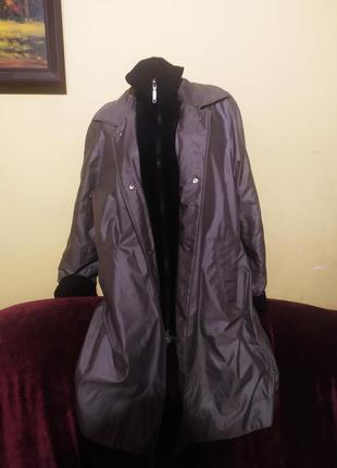 Мегакласна курточка-плащ хакі сірий хамелеон на замочку canda 38/401 фото