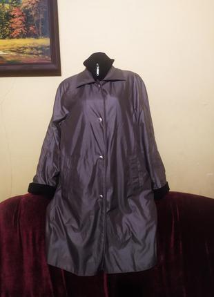 Мегакласна курточка-плащ хакі сірий хамелеон на замочку canda 38/403 фото