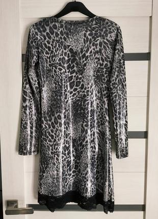 Вечернее платье с леопардовым принтом и блеском bella3 фото