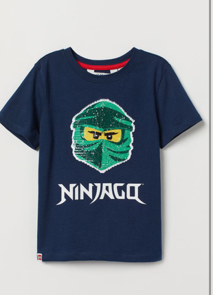 Футболка h&m ninjago на 6/8 лет.2 фото