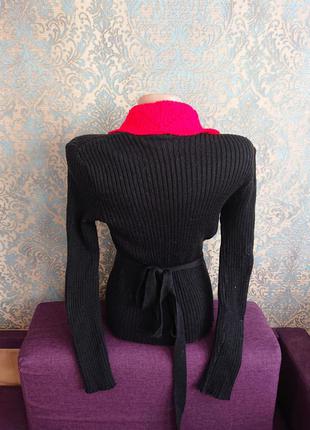 Красивый теплый женский свитер с воланом кофта кардиган джемпер размер 42/442 фото