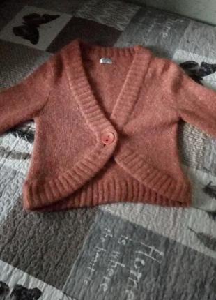 Изумительный укороченный,  очень теплый кардиган/кофта/болеро, идеальное, мохер, свой