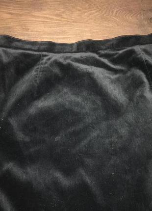Шикарная бархатная черная юбка миди на подкладке viyella англия оригинал3 фото