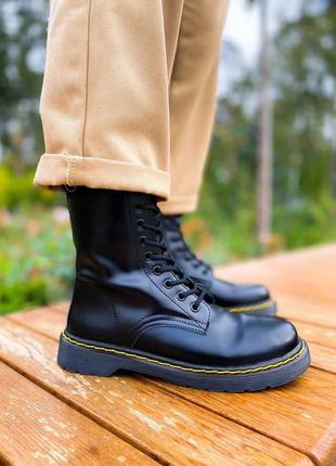 Жіночі черевики dr. michel martens 1460 bex classic хутро  | жіночі черевики чорні
