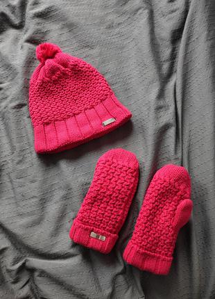 Шапка рукавички варежки на флисе зимние теплые термо адидас оригинал adidas
