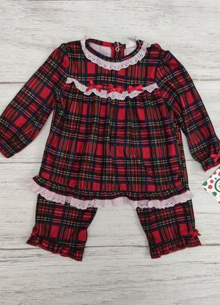 Little me / рождественская пижама шотландка сша для девочки