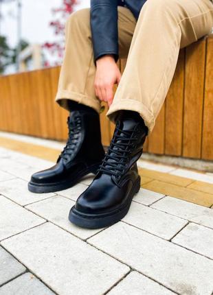 Женские ботинки dr. martens mono black термо sale | жіночі черевики чорні знижка8 фото