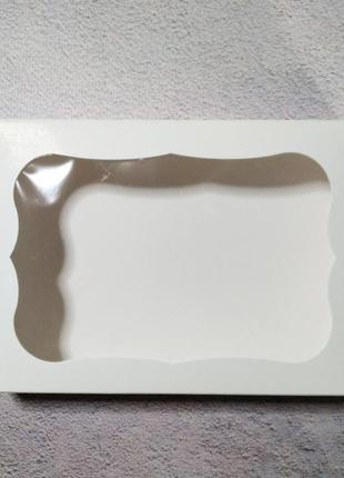 Картонна Коробка з віконцем біла 10 х 15 х 3 см1 фото