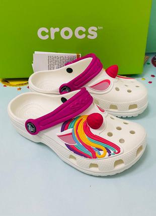 Скидка!!! crocs kids’ fun lab classic i am unicorn , детские кроксы сабо единорог