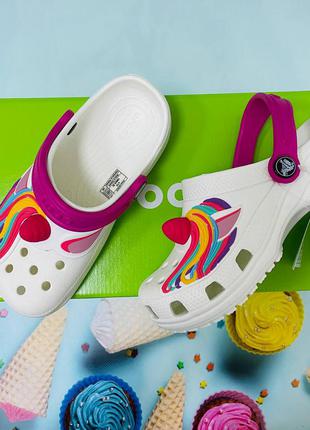 Знижка!!! crocs kids' fun lab classic i am unicorn , дитячі крокси сабо єдиноріг4 фото