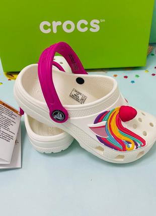 Знижка!!! crocs kids' fun lab classic i am unicorn , дитячі крокси сабо єдиноріг5 фото