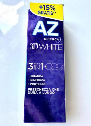 Зубная паста az 3d white & cool отбеливающая, 75 мл, германия, супер  отбеливание и свежесть3 фото