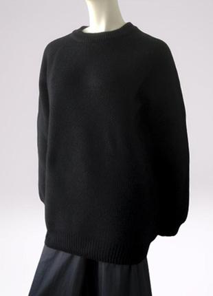 Шерстяной вязанный черный свитер  бренда la paz, португалия2 фото