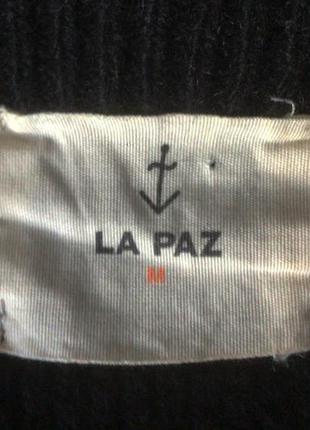 Шерстяной вязанный черный свитер  бренда la paz, португалия8 фото