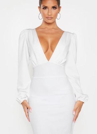 Плаття біле елегантне корпоратив новий рік вау жіночне3 фото