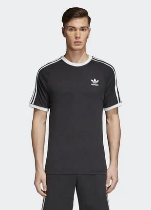 Футболка мужская черная адидас футболка чоловіча чорна adidas 3-stripes tee р.m🇩🇪🇰🇭