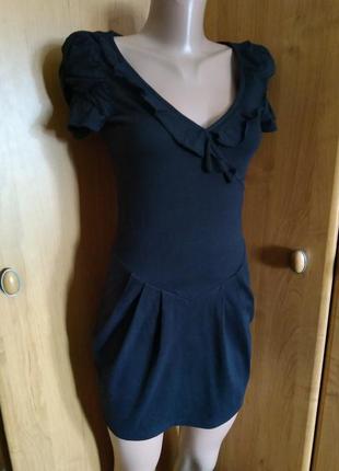 Маленькое черное трикотажное платье miss selfridge р.uk6 или xs2 фото