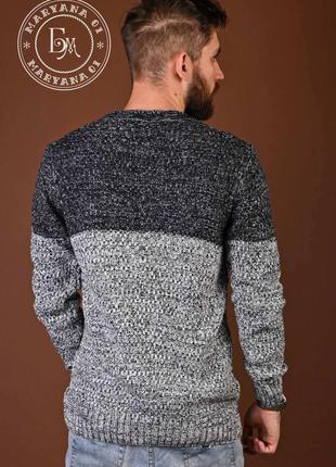 Теплий чоловічий светр меланж / сірий8 фото