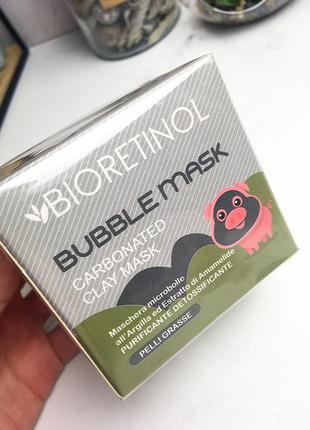 Пузырьковая глиняная маска для лица bioretinol bubble mask для жирной кожи 100 мл1 фото