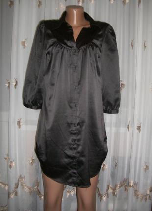 Рубашка-туника черного цвета1 фото