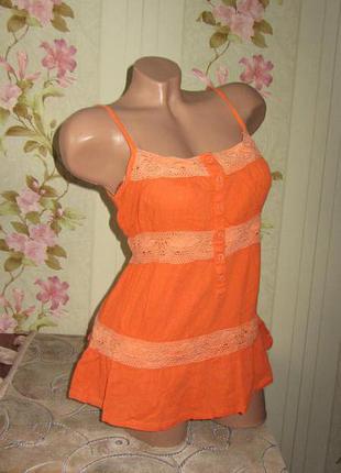Майка-туника оранжевая