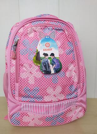 Рюкзак відмінної якості приємного рожевого кольору 42 см розміри на 28 см на 13 см1 фото