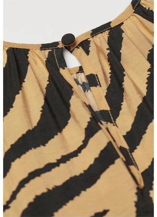 Платье свободного кроя с объемным рукавом принт тигровый h&m оверсайз4 фото