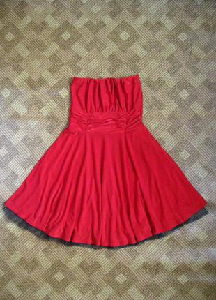 Нарядное красное платье boohoo ☕ 10uk/наш 40-42рр