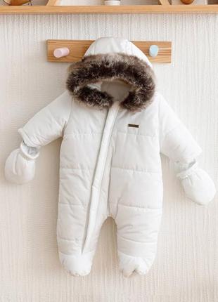 Комбінезон "аляска" зимовий білого кольору для маленьких хлопчиків та дівчаток magbaby