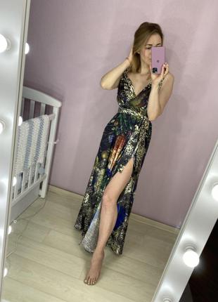 Шёлковое натуральное платье в пол от дизайнера ангелины данченко1 фото