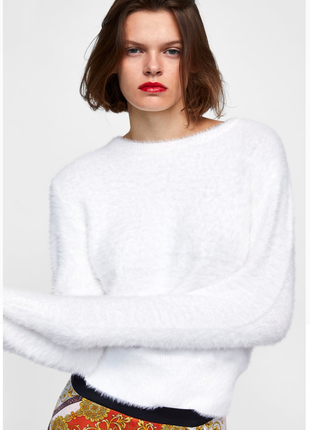 Белый свитер zara