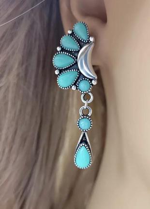 Сережки сережки висульки нефритові крапля води під срібло