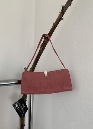 Маленькая розовая кожаная замшевая сумка the collection handbag